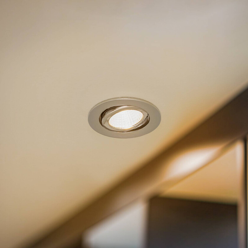 innfelt spot IP65 rund stillbar krom