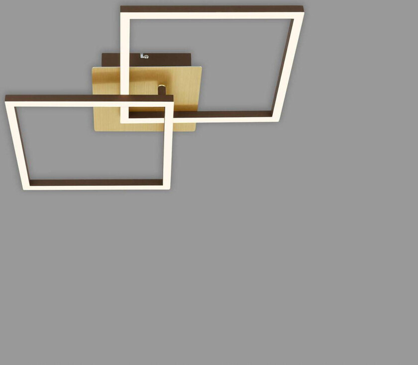 LED-taklampe Frame, gull, dimbar, 2 lys