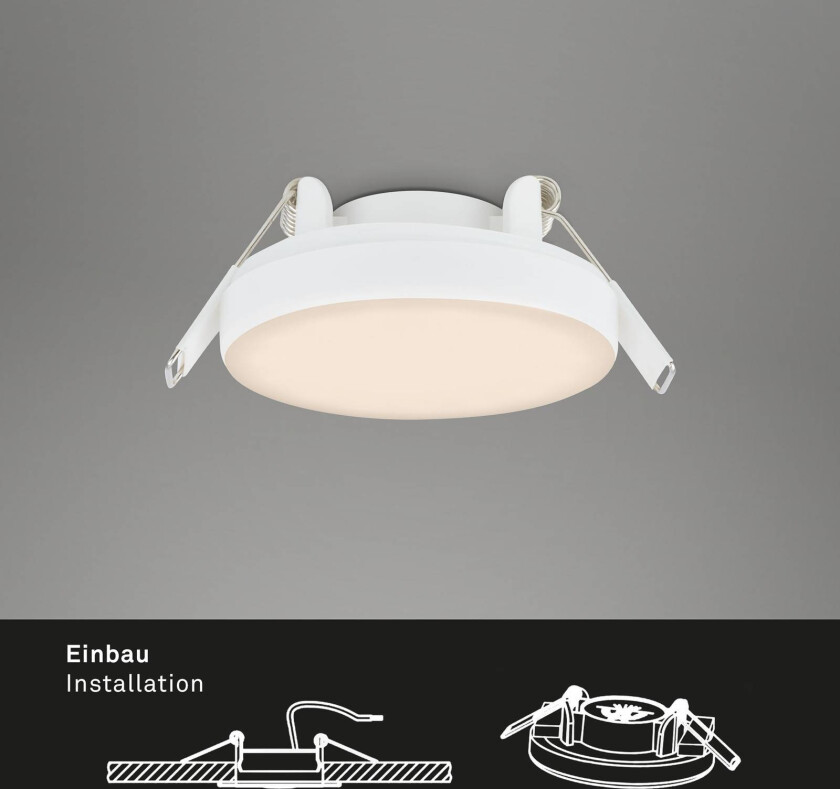 LED-downlight Plat, hvit, sett med 3, 3 000 K