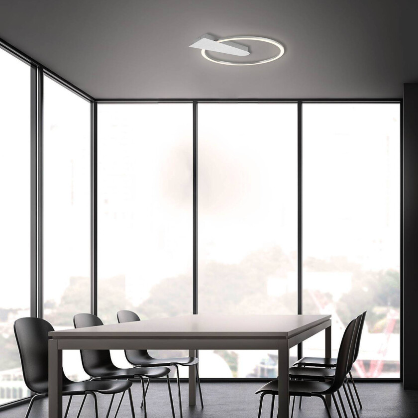 LED-taklampe Nico, 3 000 K, rund, krom