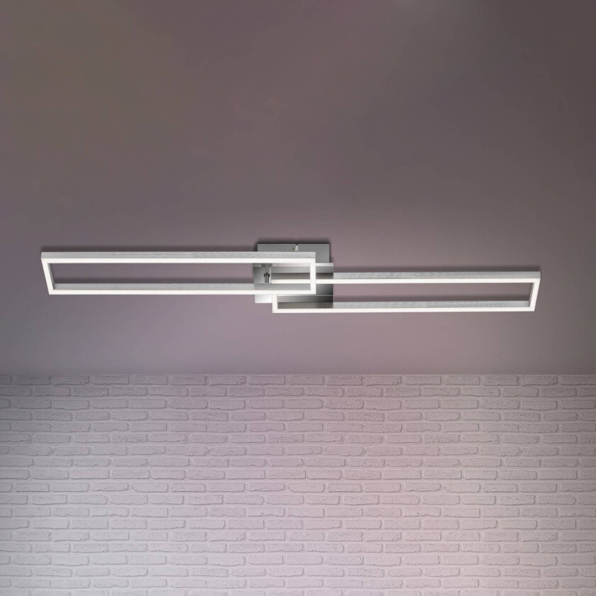 Frame LED-taklampe, fjernkontroll, krom