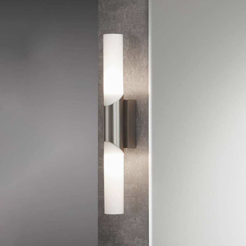 Vegglampe til bad Splash, 2 lyskilder, nikkel matt