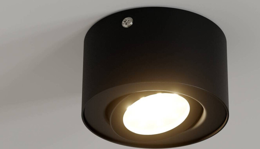 LED-takspotlight i rør, svart