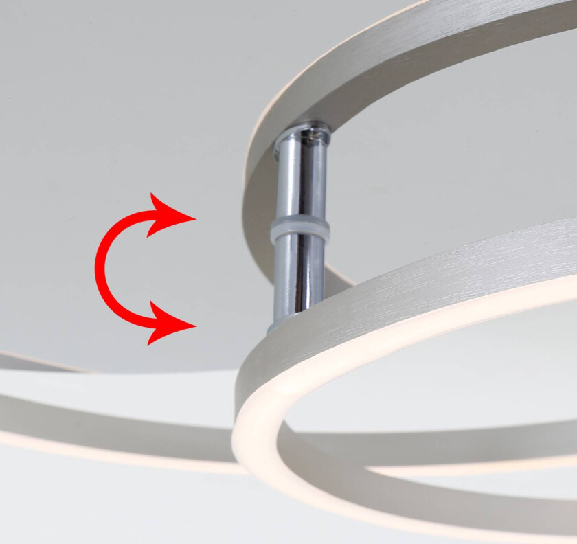 LED-taklampe med ramme, dimbar via veggbryter