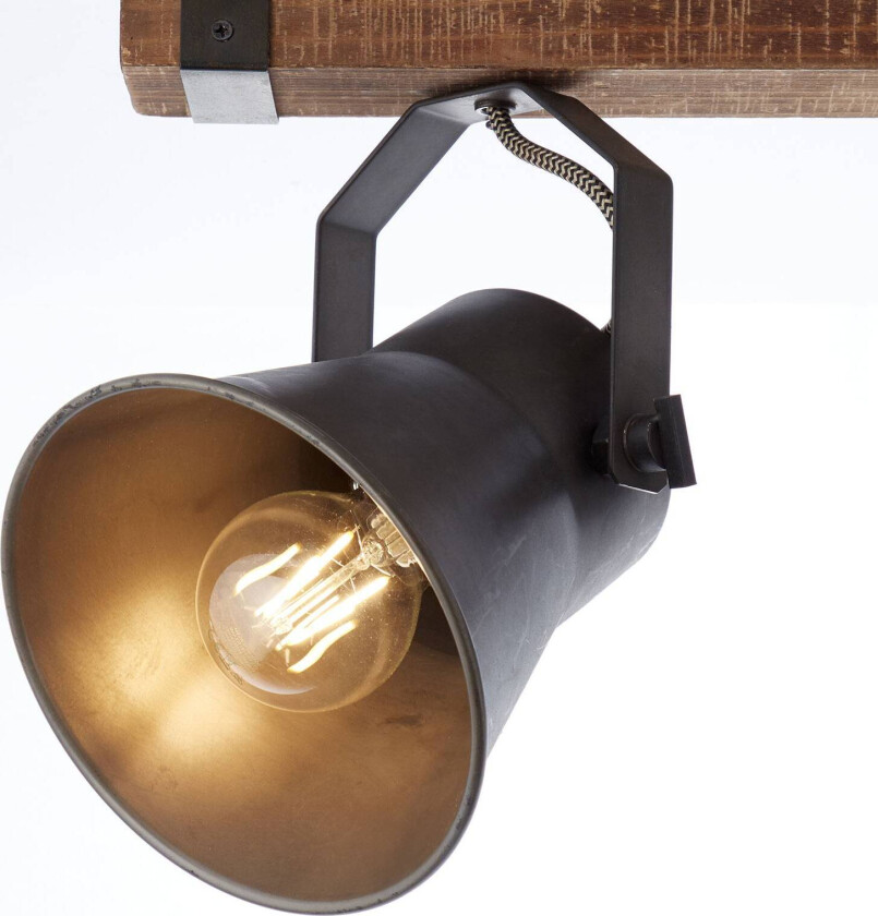 Takspot Plow, svart/mørkt tre