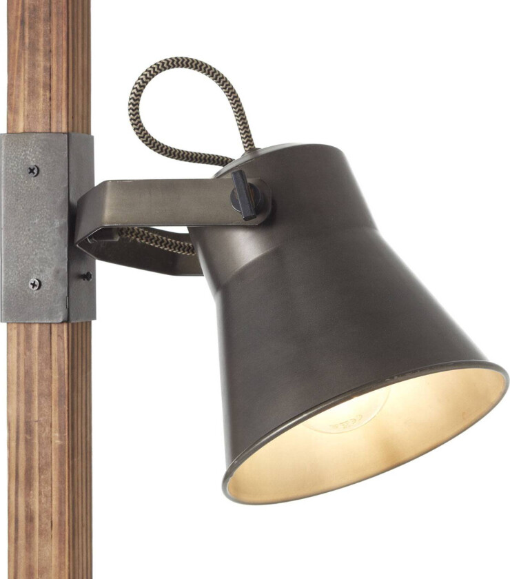 Gulvlampe Plow med 2 spoter, svart/mørkt tre