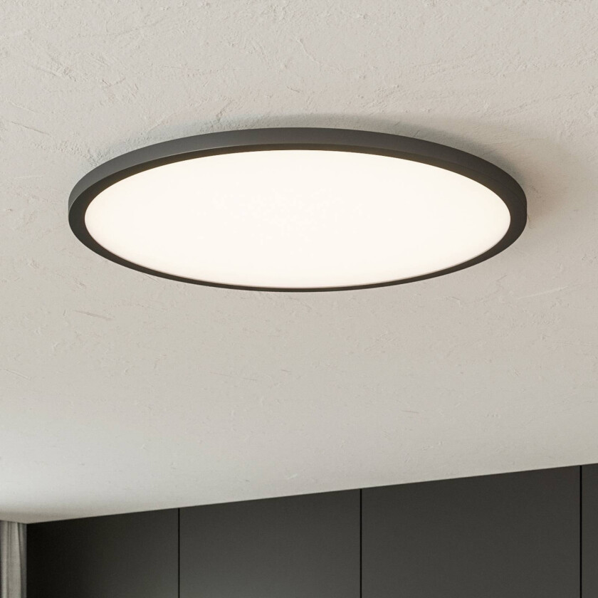 LED-taklampe Tuco CCT, dimbar, svart Ø 50 cm