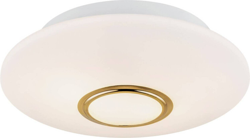 Taklampe Cyril av glass, hvit-messing