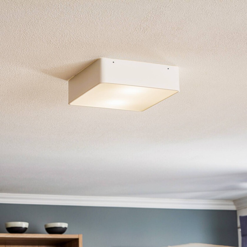 Oro taklampe av stål og glass, hvit, 25 cm