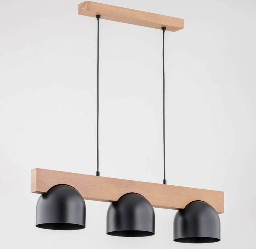 Afon hengelampe, 3 lyskilder bøk/svart