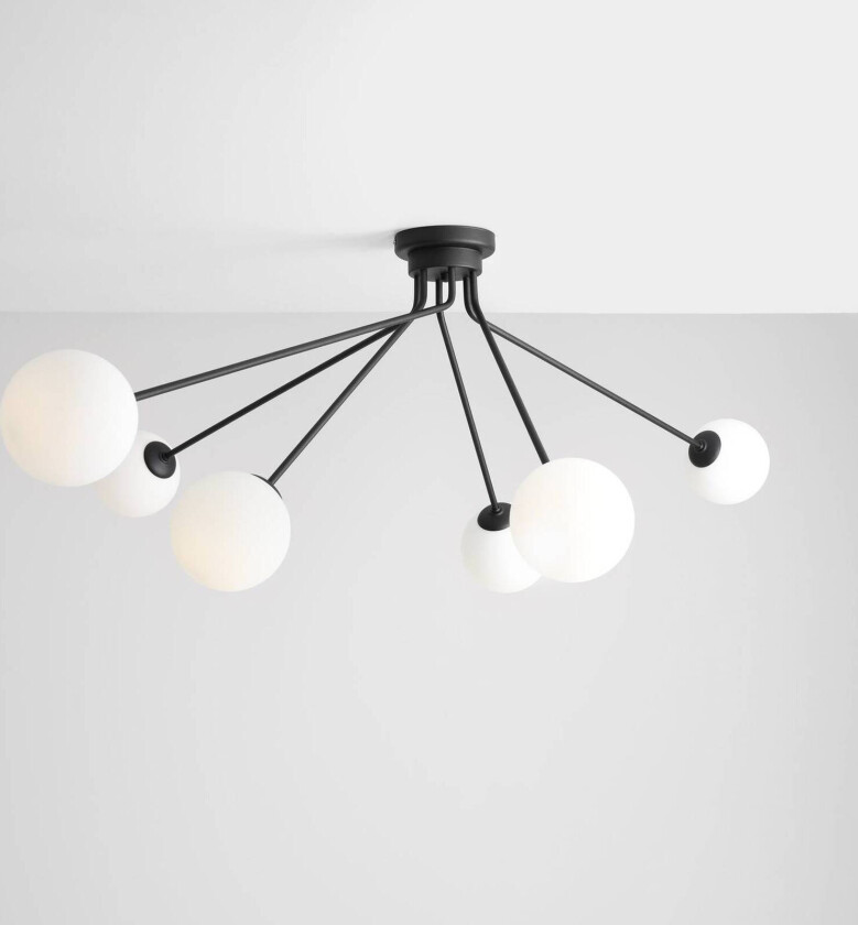 Taklampe 1082PL_K1, 6 lyskilder, svart