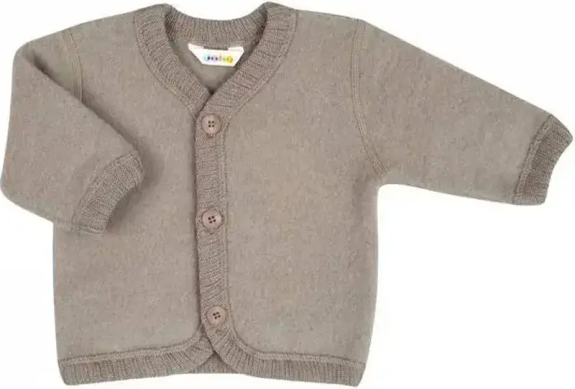 Brun cardigan i Softull | Joha | Baby | Sesame Mel | størrelse 50 | 100% Soft Ull til