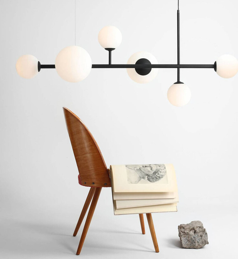 Dione hengelampe, 6 lyskilder, svart