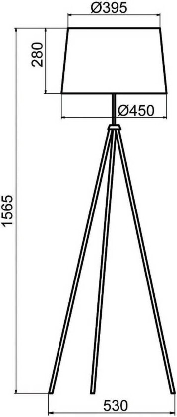 Tropic gulvlampe hvit, rød kabel