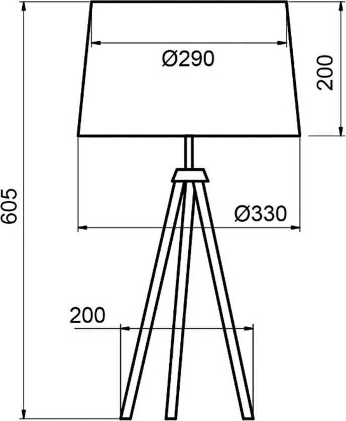 Tropic bordlampe svart, gul kabel