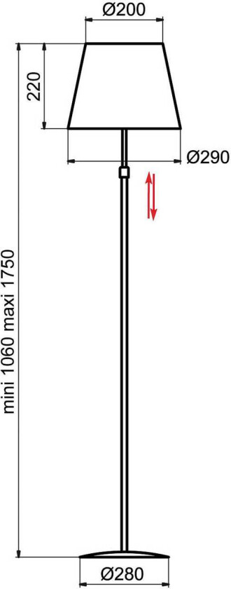 Store gulvlampe, svart/hvit