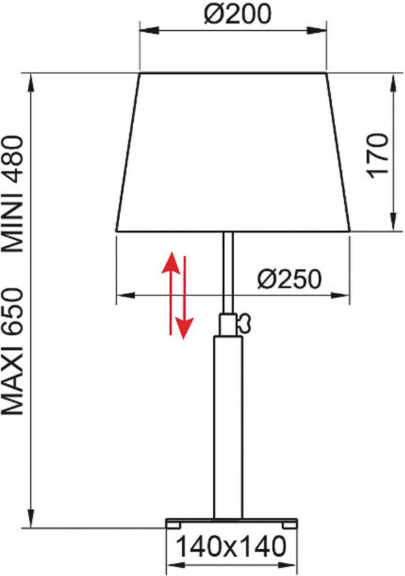 Quatro bordlampe ibentre/krom