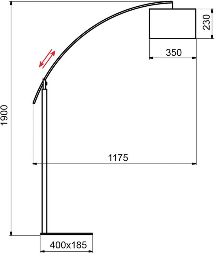 Rainbow gulvlampe eik grå / krom