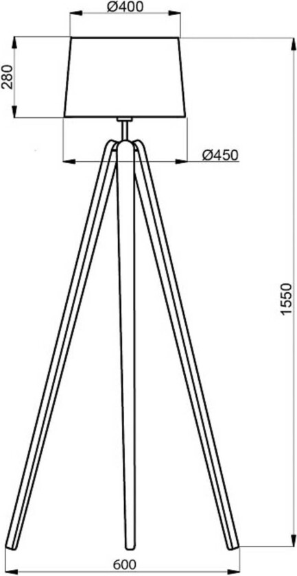 Essence trebeint gulvlampe, svart