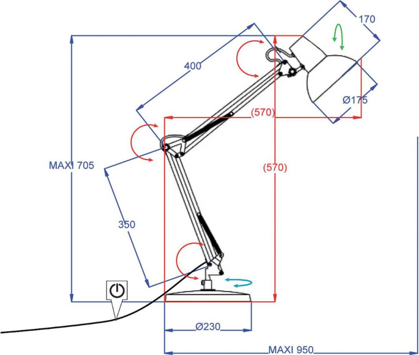 Calypsa skrivebordslampe, hvit