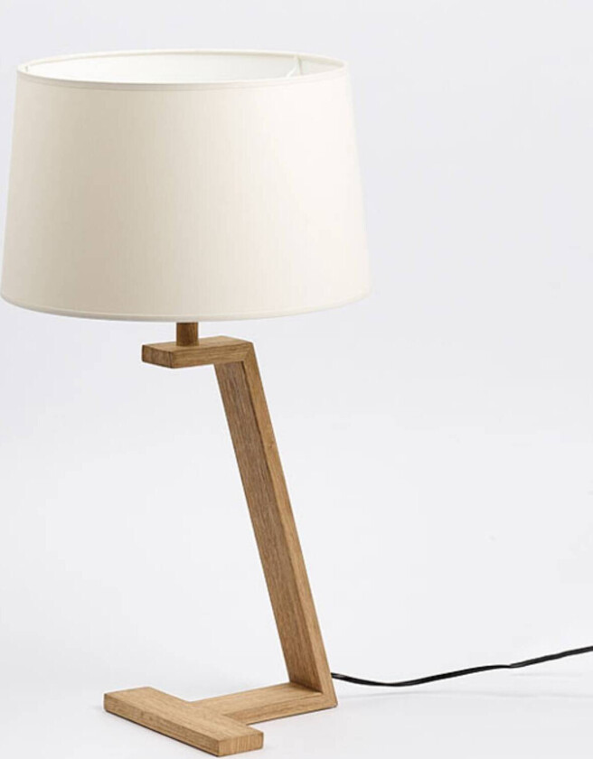 Memphis LT bordlampe i tre og stoff, hvit