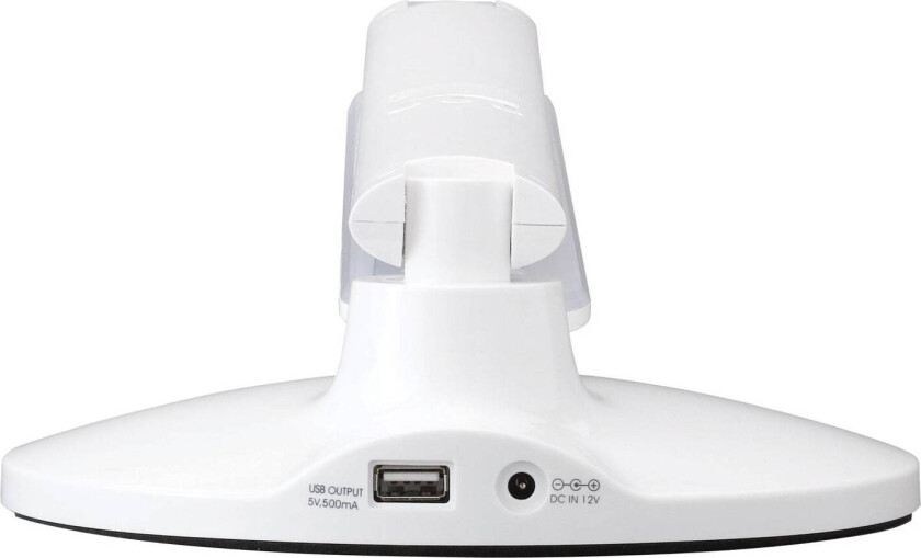 Success LED-skrivebordslampe med klokke, hvit