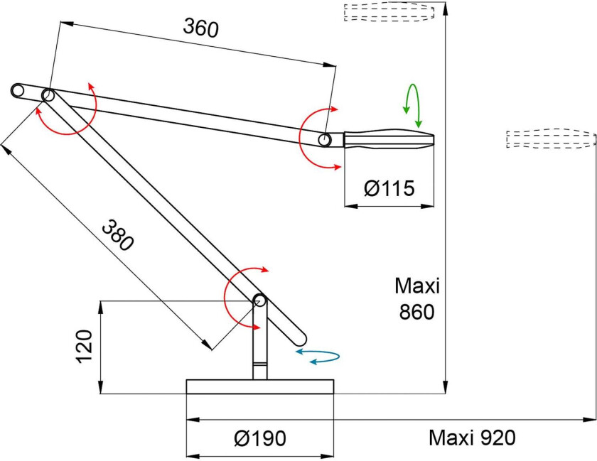 Cosmos svart LED-skrivebordslampe