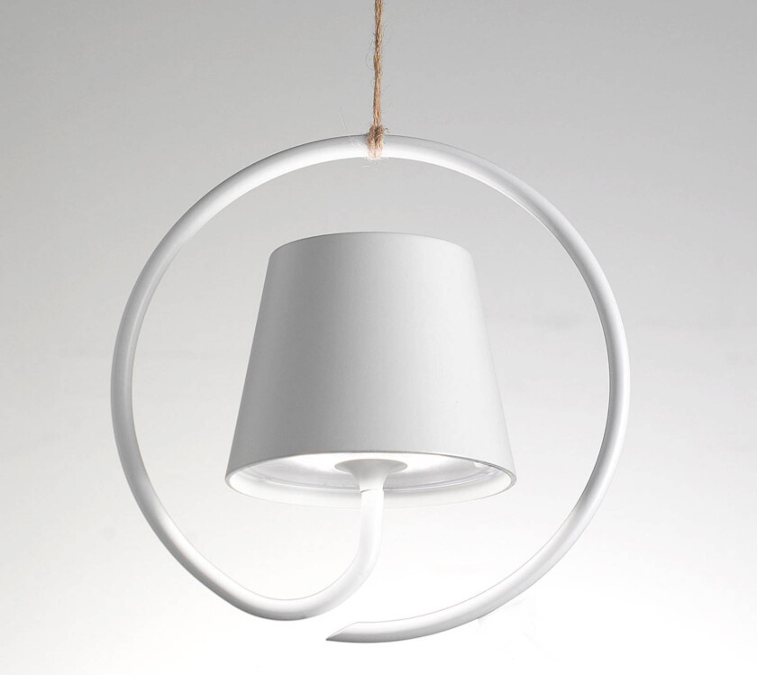 Poldina LED-pendel med oppladbart batteri, hvit