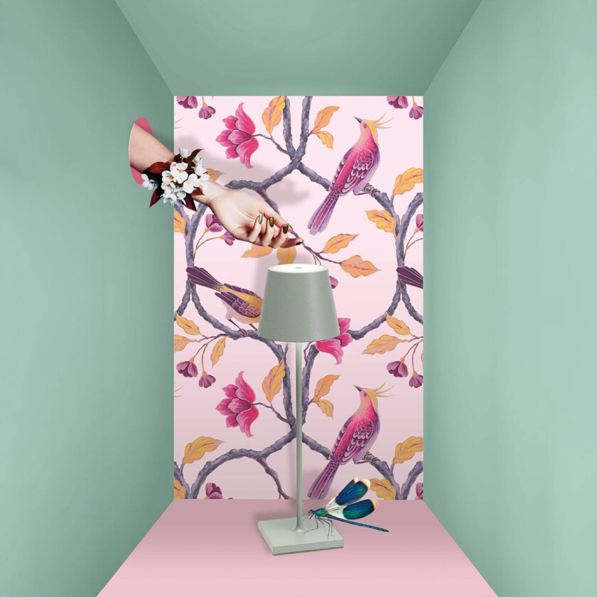 Poldina LED-bordlampe, oppladbart batteri, matt, grønn