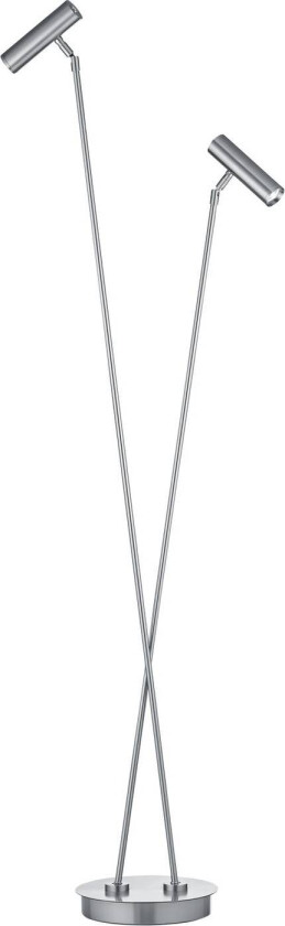 LED-gulvlampe Tom Pro, matt nikkel, 2 lyskilder, CCT, dimmer