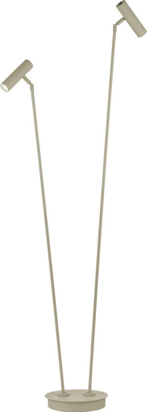 LED-gulvlampe Tom Pro, sandfarget, 2 lyskilder, CCT, dimmer