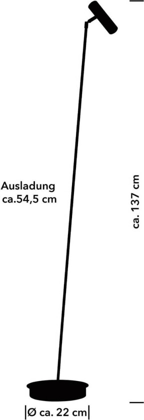 Tom Pro LED-gulvlampe, svart, 1 lyskilde, CCT, dimmer