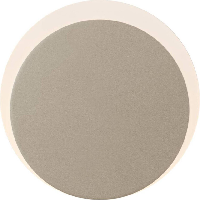 LED-vegglampe Sun-B, sandfarget, Ø 15 cm, IP54, dimmer