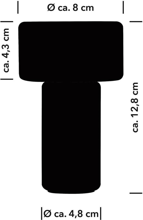 Tiny-B LED-bordlampe, svart, høyde 13 cm, IP54, USB