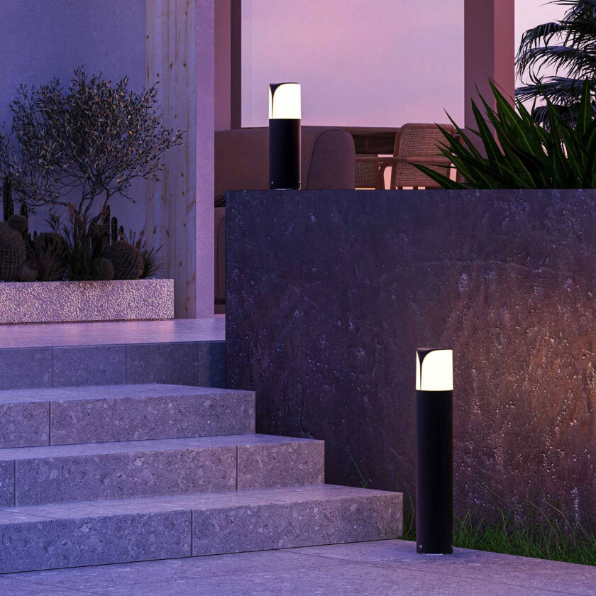 sokkellampe Astra, høyde 50 cm, antrasitt, aluminium