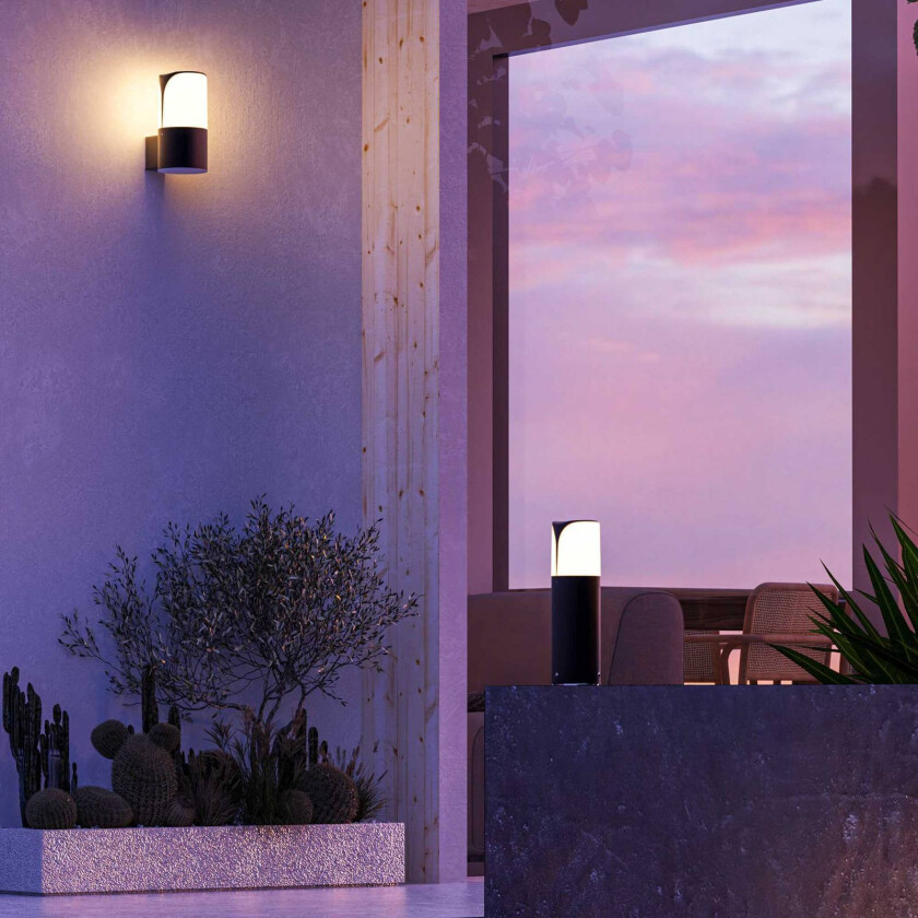 utendørs vegglampe Astra, antrasitt, aluminium, bredde 9 cm