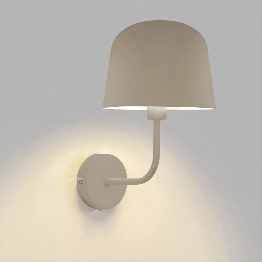 vegglampe Fres, beige, stål, bredde 18,5 cm