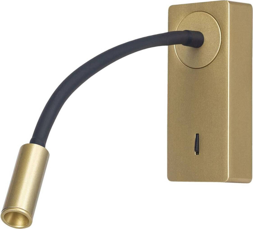 LED-vegglampe Mine, gullfarget, aluminium, høyde 14 cm