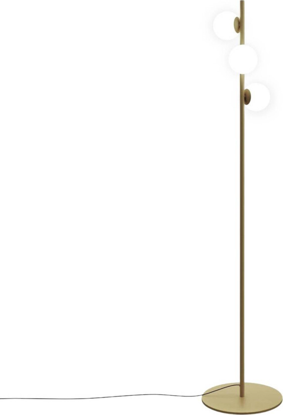 LED-gulvlampe Perlina, høyde 170 cm, gullfarget