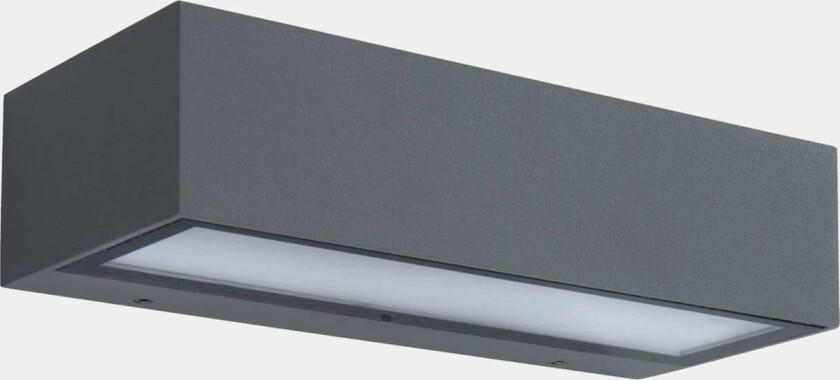utendørs LED-vegglampe Nemesis, grå, bredde 19,5 cm