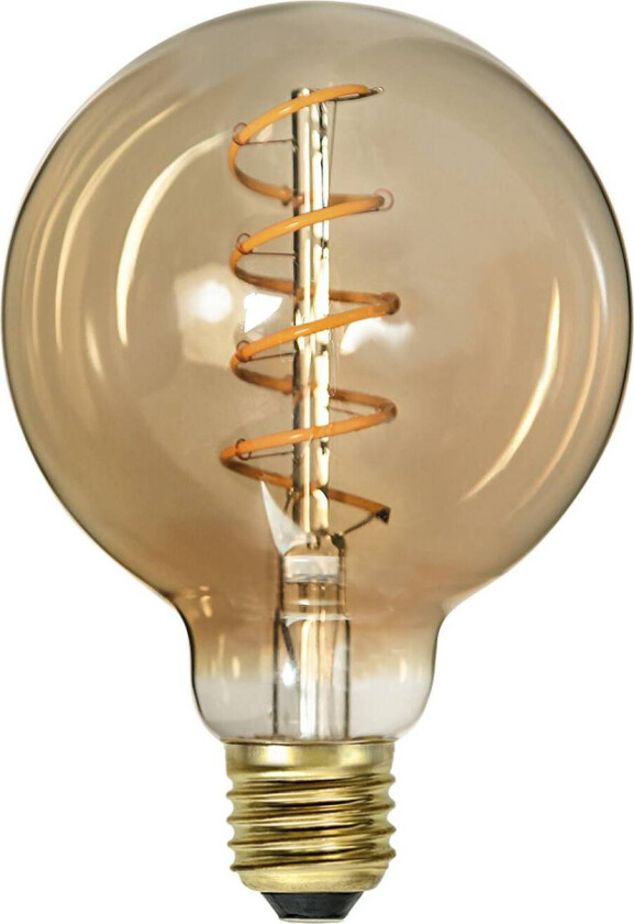 LED-filamentpære Spiral Filament G95 E27 3,2 W ravfarget, dimbar