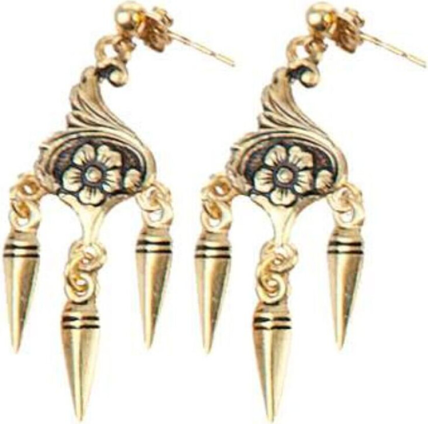 Løkenbunad, Øredobber stor i 925 forgylt sølv med heng