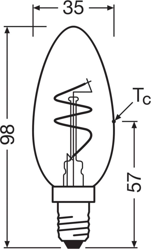 OSRAM LED Vintage B28 E14 3,5W 922 Spiral Filament gull dimbar