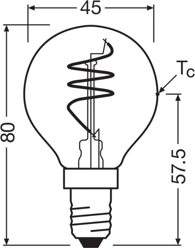 OSRAM LED Vintage P40 E14 4,9W 922 Spiral Filament gull dimbar