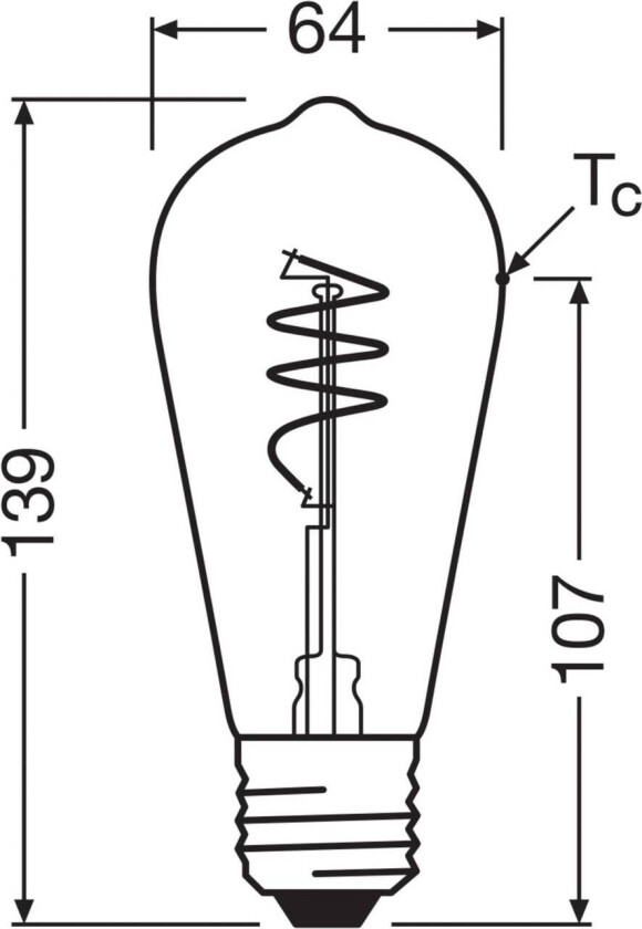 OSRAM LED Vintage ST64 E27 3,4W 927 Spiral Filament klar