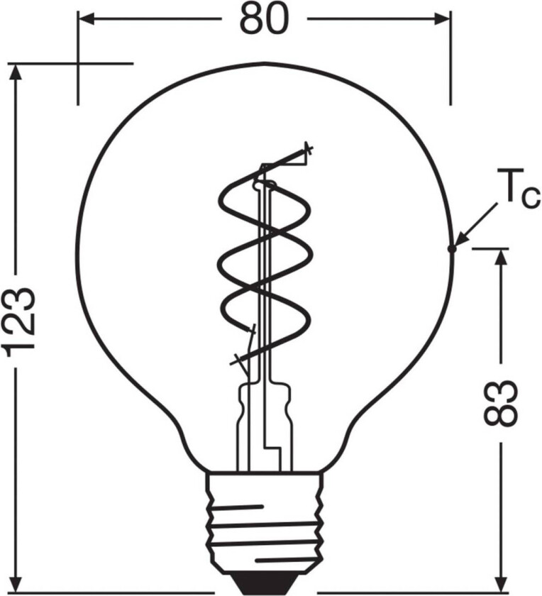 OSRAM LED Vintage G80 E27 8W 922 Spiral Filament gull dimbar