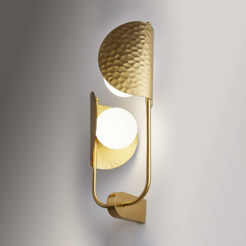 Tropic vegglampe, høyre, messing, 2 lyskilder, metall