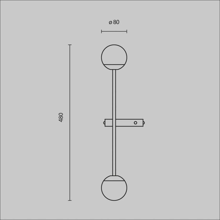 LED-vegglampe Touch, messing, høyde 48 cm, dimbar