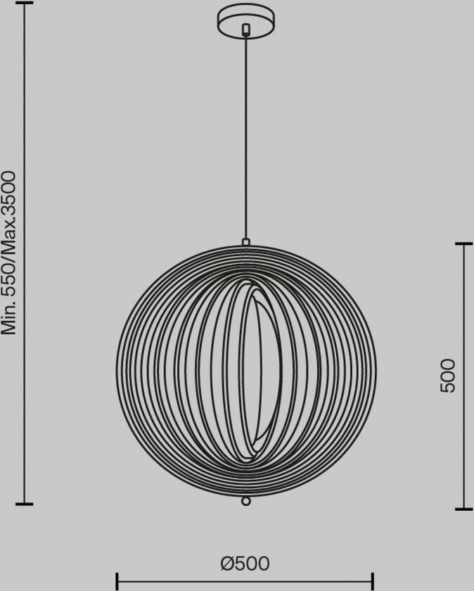 Roots hengelampe, sfærisk form, Ø 50 cm, beige, tre