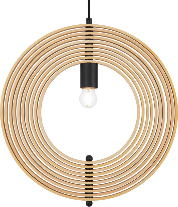 Roots hengelampe, sfærisk form, Ø 43 cm, beige, tre